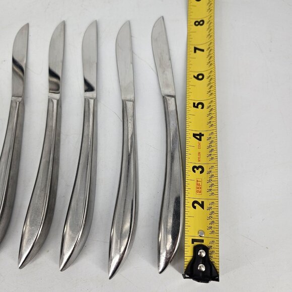 Vintage PIC Stainless Steel Steak Knives Set of 6 Japan Modern MCM 8" Cutlery - Picture 10 of 10